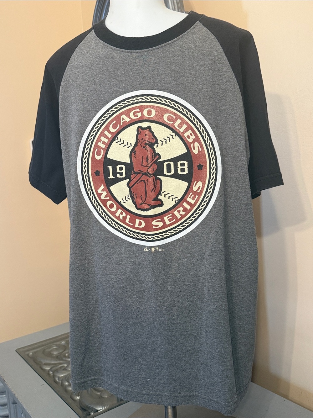 Chicago Cubs Raglan Short Sleeve Tee Vintage 2005 Cooperstown Collection